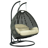 Charcoal Wicker Hanging 2 Person Egg Swing Chair