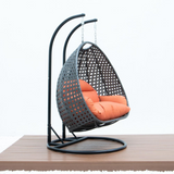 Charcoal Wicker Hanging 2 Person Egg Swing Chair - Outdoor