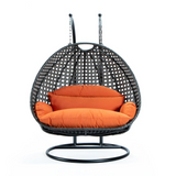 Charcoal Wicker Hanging 2 Person Egg Swing Chair - Outdoor