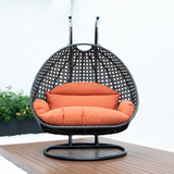 Charcoal Wicker Hanging 2 Person Egg Swing Chair - Outdoor