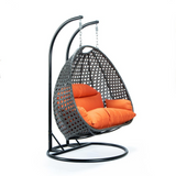 Charcoal Wicker Hanging 2 Person Egg Swing Chair - Outdoor