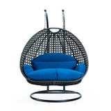 Charcoal Wicker Hanging 2 person Egg Swing Chair - Outdoor