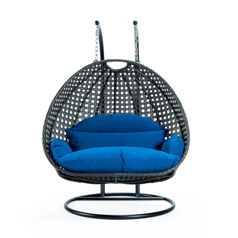 Charcoal Wicker Hanging 2 person Egg Swing Chair - Outdoor