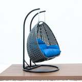 Charcoal Wicker Hanging 2 person Egg Swing Chair - Outdoor