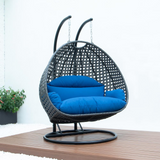 Charcoal Wicker Hanging 2 person Egg Swing Chair - Outdoor