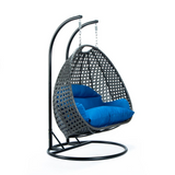 Charcoal Wicker Hanging 2 person Egg Swing Chair - Outdoor