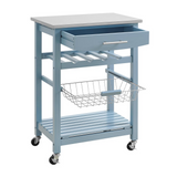 Clarke Blue Kitchen Cart - WhatYouNeedSales