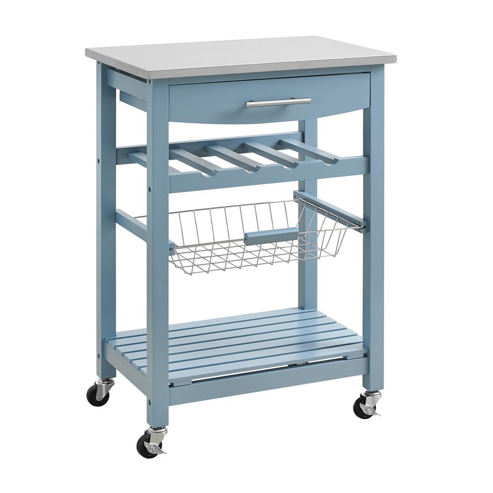 Clarke Blue Kitchen Cart - WhatYouNeedSales