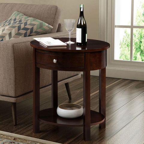 Classic Accents Cypress End Table - Elegant Oval Shape