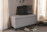 Classic Grayish Beige Fabric Upholstered Button-Tufting Storage Ottoman Bench - WhatYouNeedSales