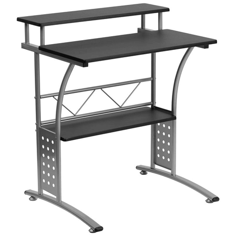 Clifton Black Computer Desk - Ember Workspace - WhatYouNeedSales