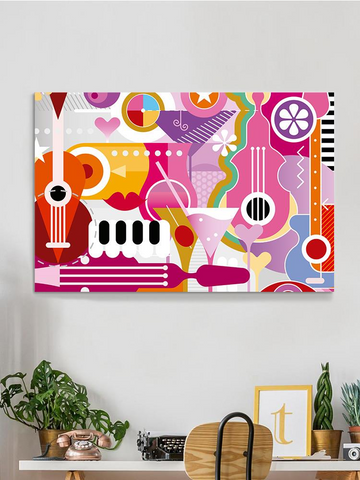 Cocktails And Music Wrapped Canvas -Image by Shutterstock - WhatYouNeedSales