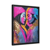 COLORFUL LOVE COUPLE PORTRAIT Canvas Wall Art - By QueenNoble - WhatYouNeedSales