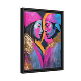 COLORFUL LOVE COUPLE PORTRAIT Canvas Wall Art - By QueenNoble - WhatYouNeedSales