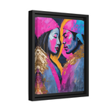 COLORFUL LOVE COUPLE PORTRAIT Canvas Wall Art - By QueenNoble - WhatYouNeedSales