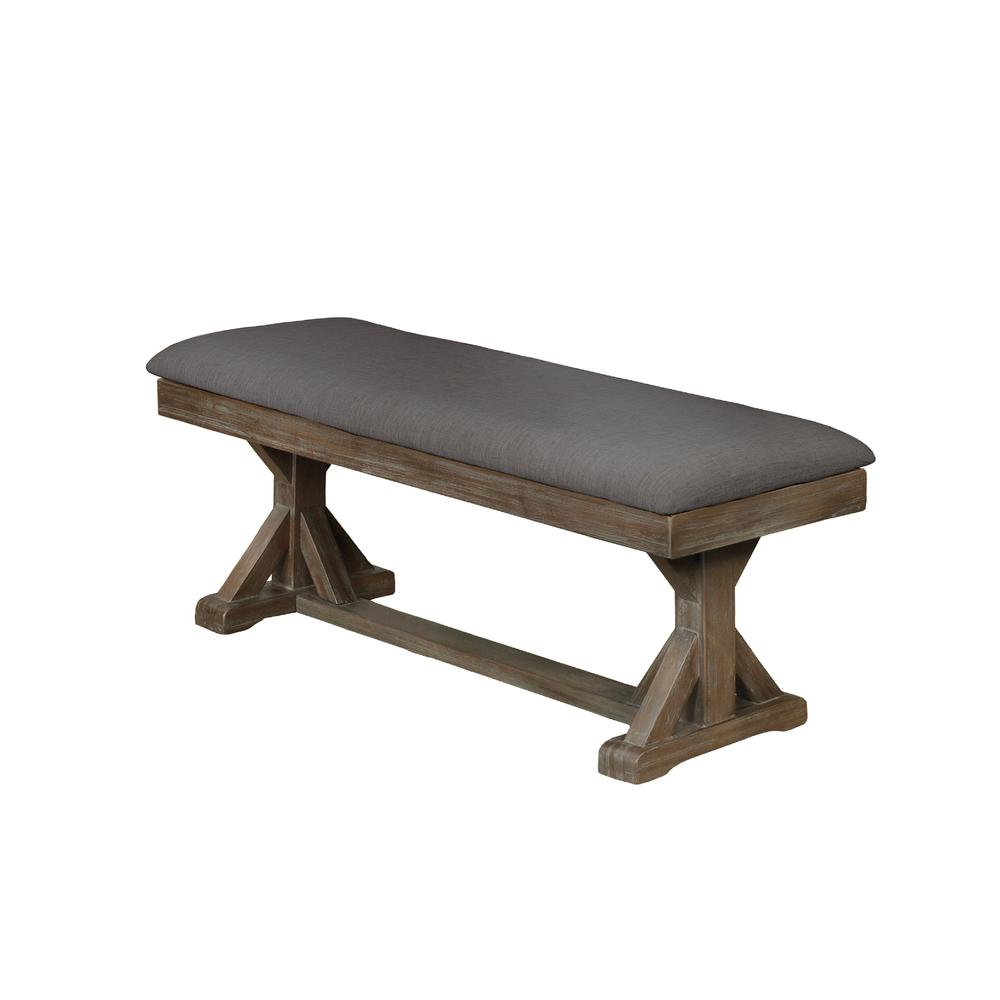 Upholstered Bench, Gray. - WhatYouNeedSales