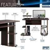 Workstation Desk With Storage. Color: Chocolate - WhatYouNeedSales