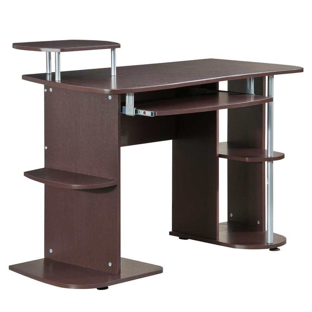 Workstation Desk With Storage. Color: Chocolate - WhatYouNeedSales