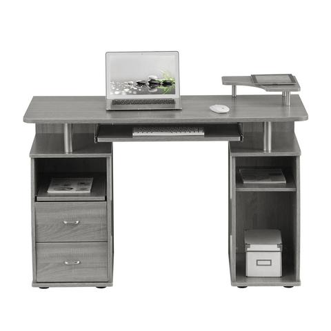 Workstation Desk With Storage, Gray - WhatYouNeedSales