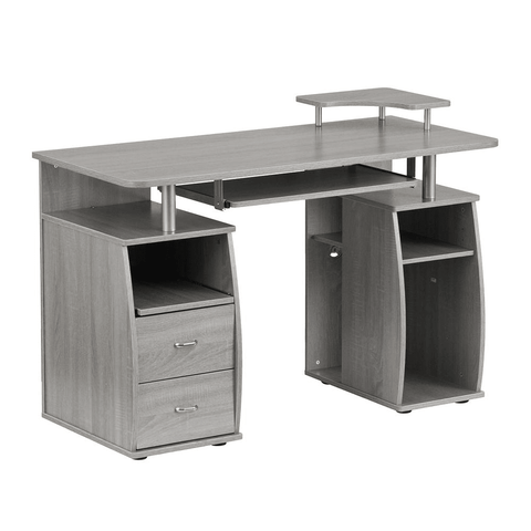 Workstation Desk With Storage, Gray - WhatYouNeedSales