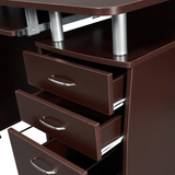 Workstation Computer Desk with Storage. Color: Chocolate - WhatYouNeedSales