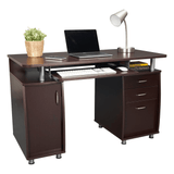 Workstation Computer Desk with Storage. Color: Chocolate - WhatYouNeedSales