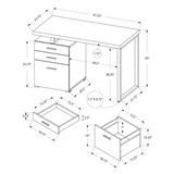 Computer Desk - 48"L / Black/ Concrete/ Black Metal / L/R - Ember Workspace - WhatYouNeedSales