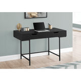 Modern Desk-48''L with Black Finish and Two Drawers Computer Desk - Ember Workspace - WhatYouNeedSales