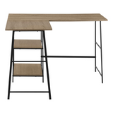 CASART L-Shaped Computer Corner Desk with Two Open Shelves - Ember Workspace - WhatYouNeedSales