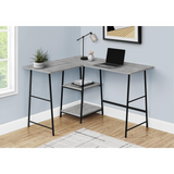 CASART L-Shaped Computer Corner Desk with Two Open Shelves - Ember Workspace - WhatYouNeedSales