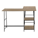 CASART L-Shaped Computer Corner Desk with Two Open Shelves - Ember Workspace - WhatYouNeedSales