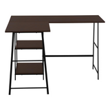 CASART L-Shaped Computer Corner Desk with Two Open Shelves - Ember Workspace - WhatYouNeedSales