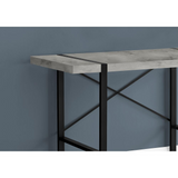 Grey Concrete Look Computer Desk with Black Metal Frame - Ember Workspace - WhatYouNeedSales