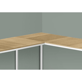 L-Shaped Computer Desk - 58" with White Metal Corners and Natural Finish -PinnacleWorkspace - WhatYouNeedSales