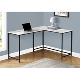 L-Shaped Computer Corner Desk with a White Marble Look -  Ember Workspace - WhatYouNeedSales