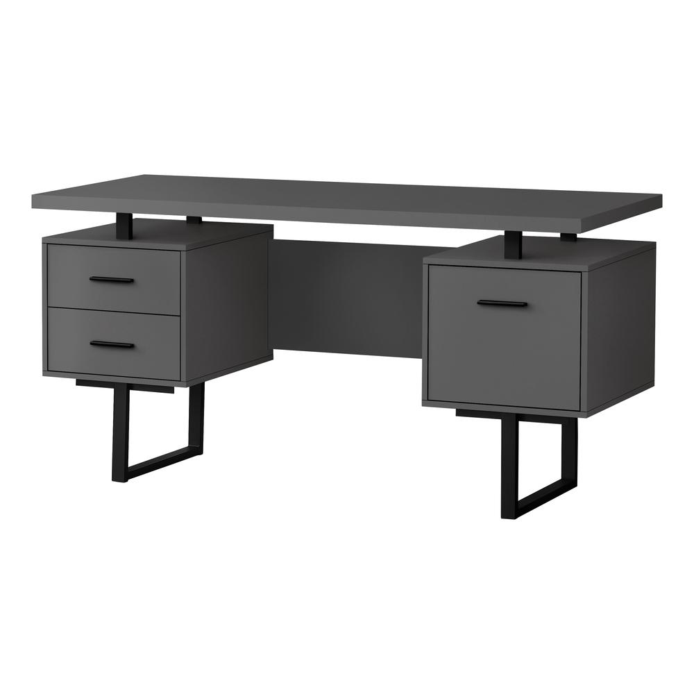 Light Reclaimed Wood and Black Metal Computer Desk - Ember Workspace - WhatYouNeedSales