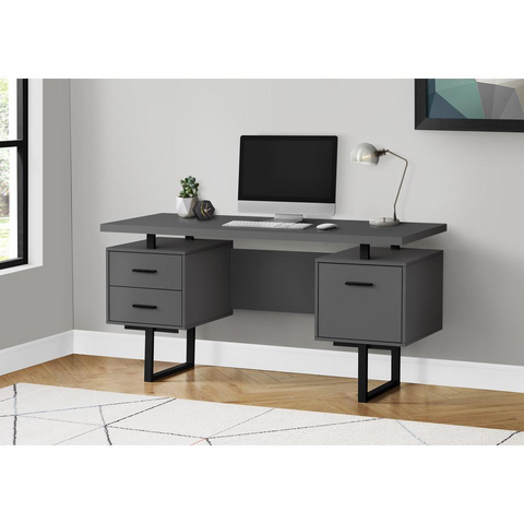 Light Reclaimed Wood and Black Metal Computer Desk - Ember Workspace - WhatYouNeedSales