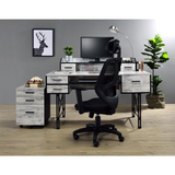 Safea Computer Desk in Antique White & Black Finish - Ember Workspace - WhatYouNeedSales