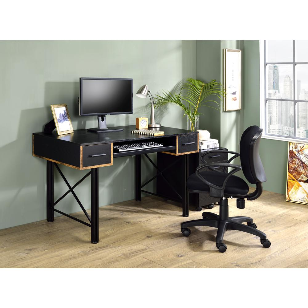 Safea Computer Desk in Antique Black Finish - Ember Workspace - WhatYouNeedSales