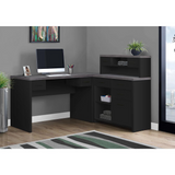 L-Shaped Corner Computer Desk with Storage, Black and Grey Finish - Ember Workspace - WhatYouNeedSales