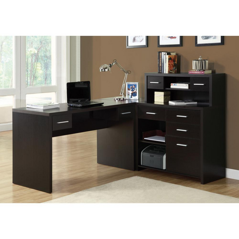 CAPPUCCINO LEFT OR RIGHT FACING CORNER COMPUTER DESK - Ember Workspace - WhatYouNeedSales