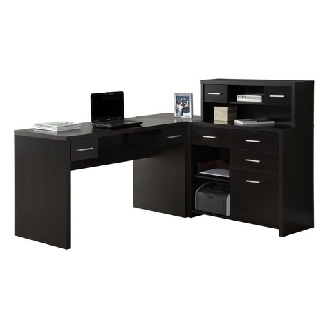 CAPPUCCINO LEFT OR RIGHT FACING CORNER COMPUTER DESK - Ember Workspace - WhatYouNeedSales