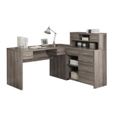 Monarch -L-SHAPED WORKSTATION DESK- DARK TAUPE - WhatYouNeedSales