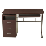 Chocolate-Toned Computer Desk with Ample Storage - Ember Workspace - WhatYouNeedSales