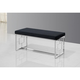 Black and Silver Stainless Steel Bench - WhatYouNeedSales