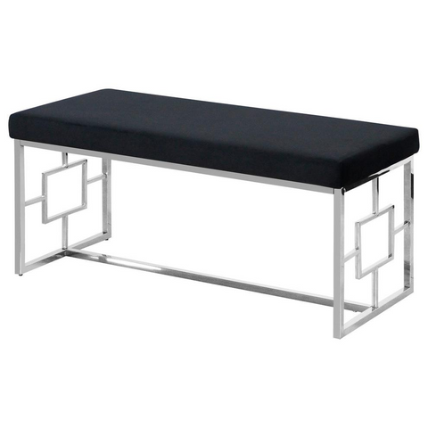 Black and Silver Stainless Steel Bench - WhatYouNeedSales