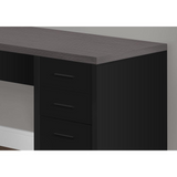 Tempered Glass Corner Computer Desk with Black and Grey Top - Ember Workspace - WhatYouNeedSales