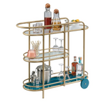 Coral Cape Bar Cart Metal/Glass 3A - WhatYouNeedSales