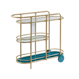 Coral Cape Bar Cart Metal/Glass 3A - WhatYouNeedSales