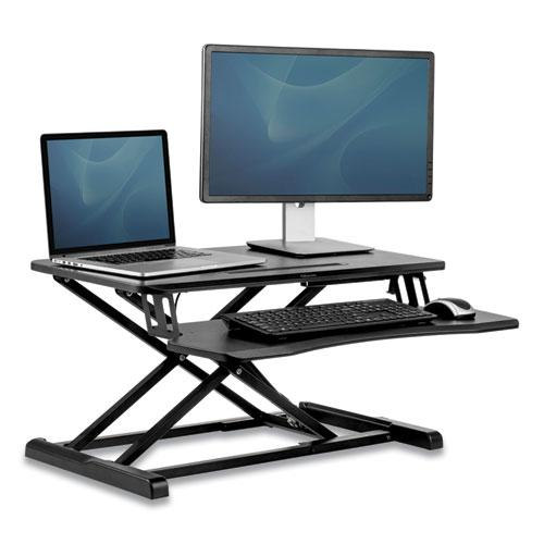 Corsivo Sit-Stand Workstation, 31.5" x 24.25" x 16", Black - WhatYouNeedSales